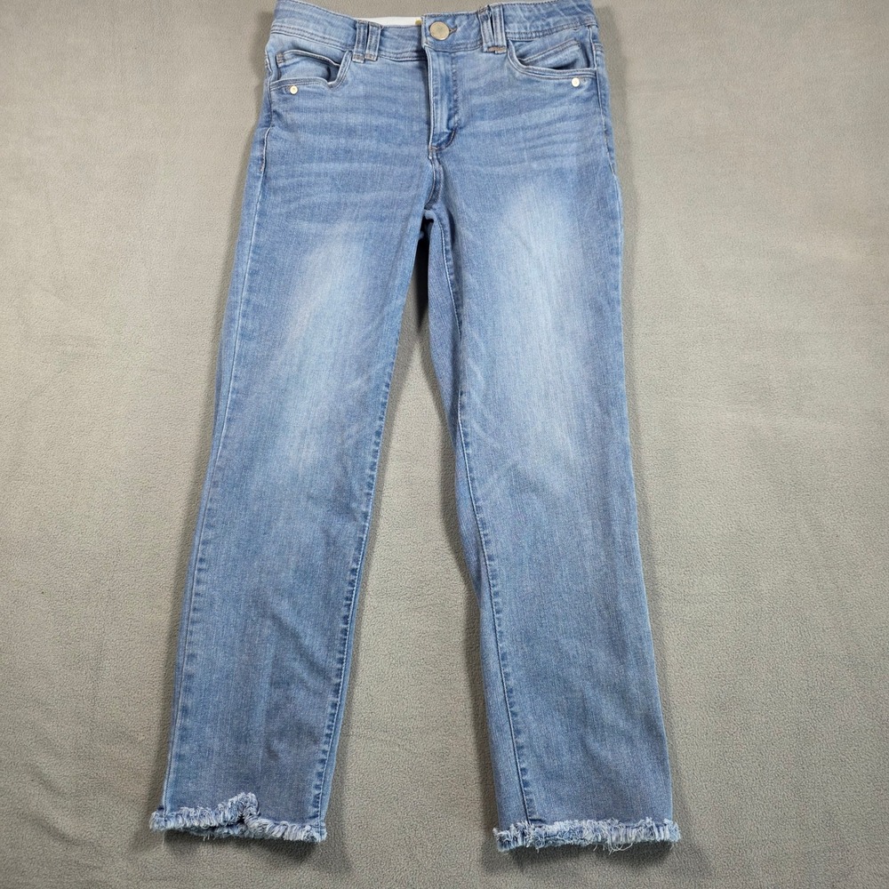 Democracy Jeans Womens Size 6 Blue Straight Mid Rise "Ab" technology Stretch